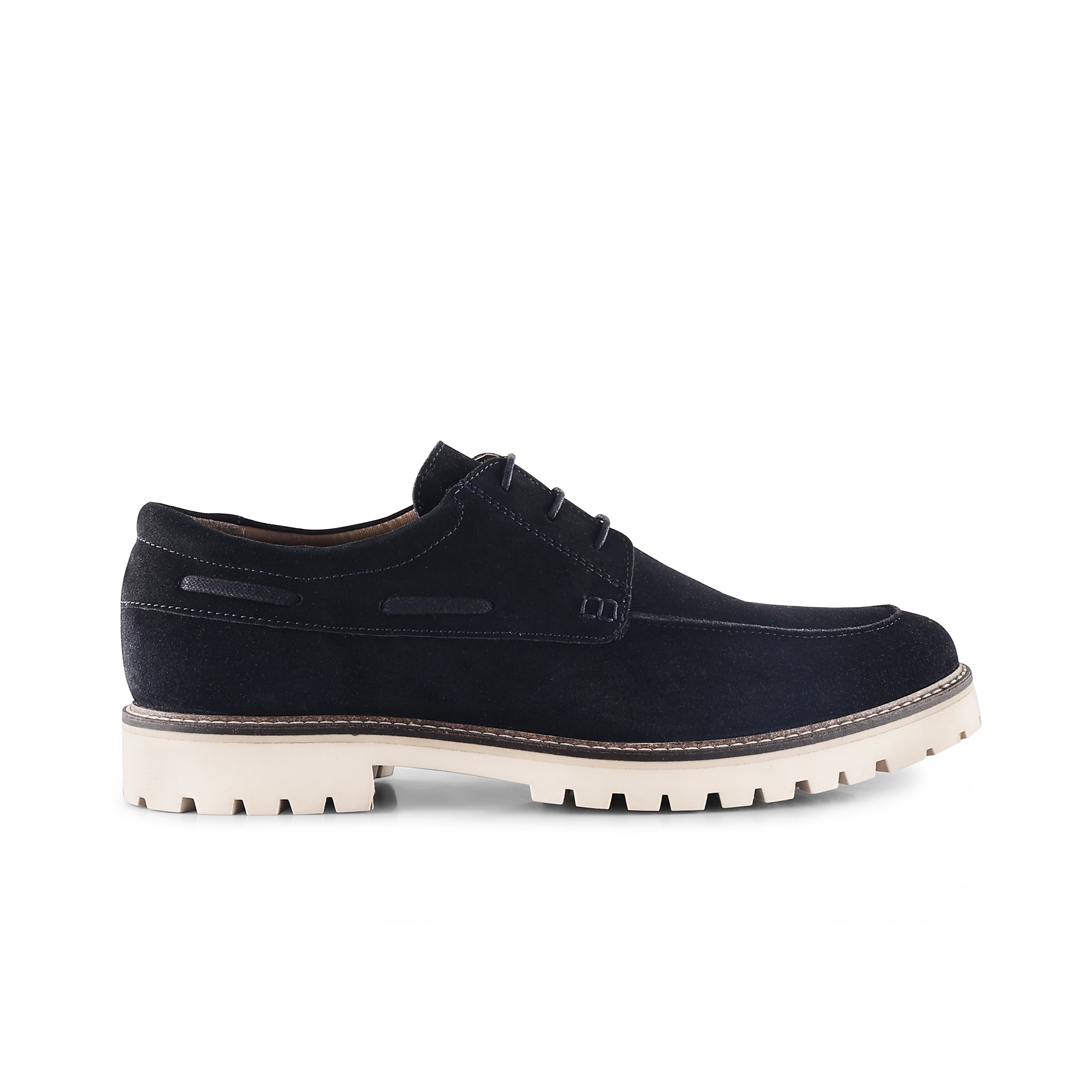 Beckenham Suede Casual Apron Front Shoes - Navy Beckenham Suede Casual Apron Front Shoes - Navy