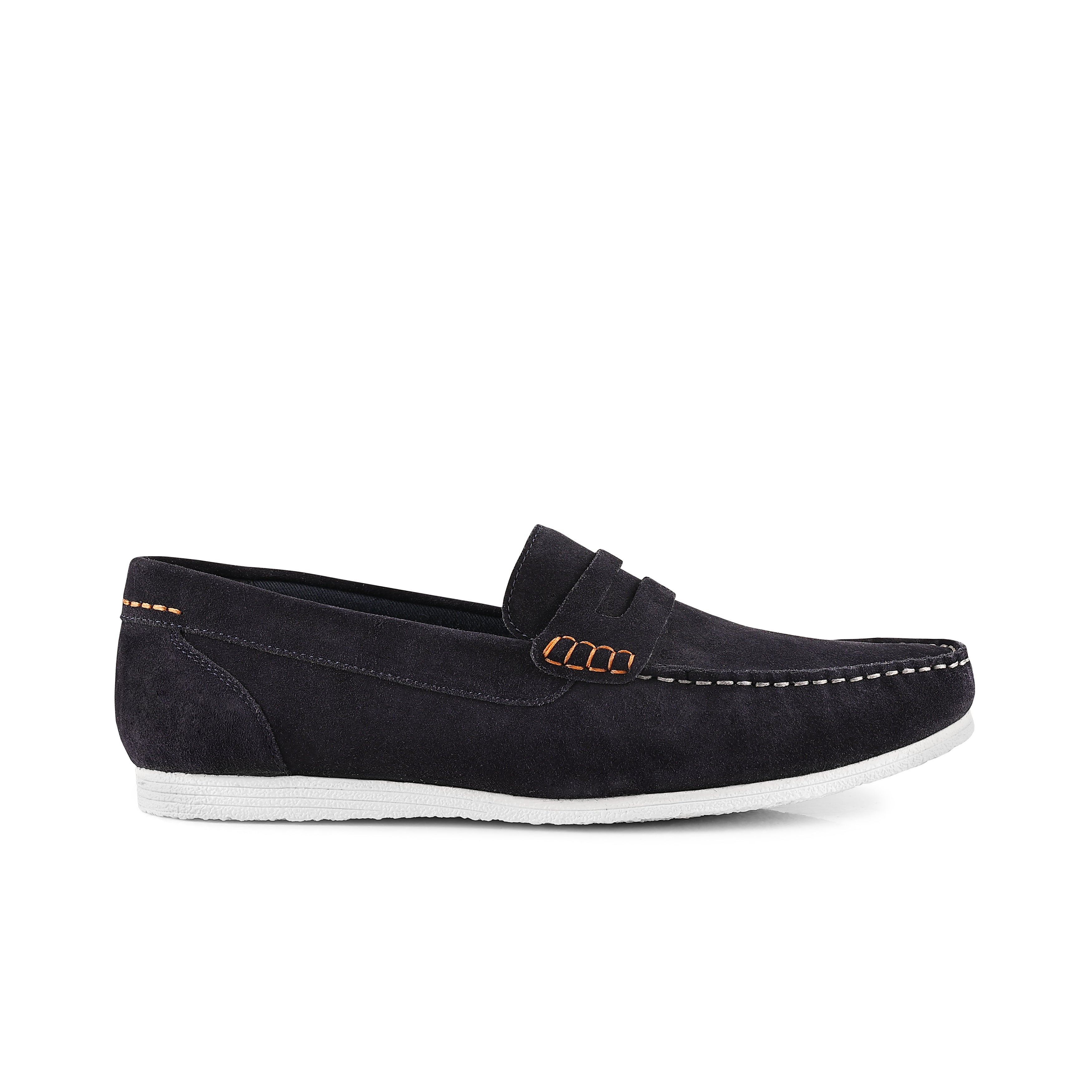 Stanhope Suede Leather Penny Loafers - Navy Stanhope Suede Leather Penny Loafers - Navy