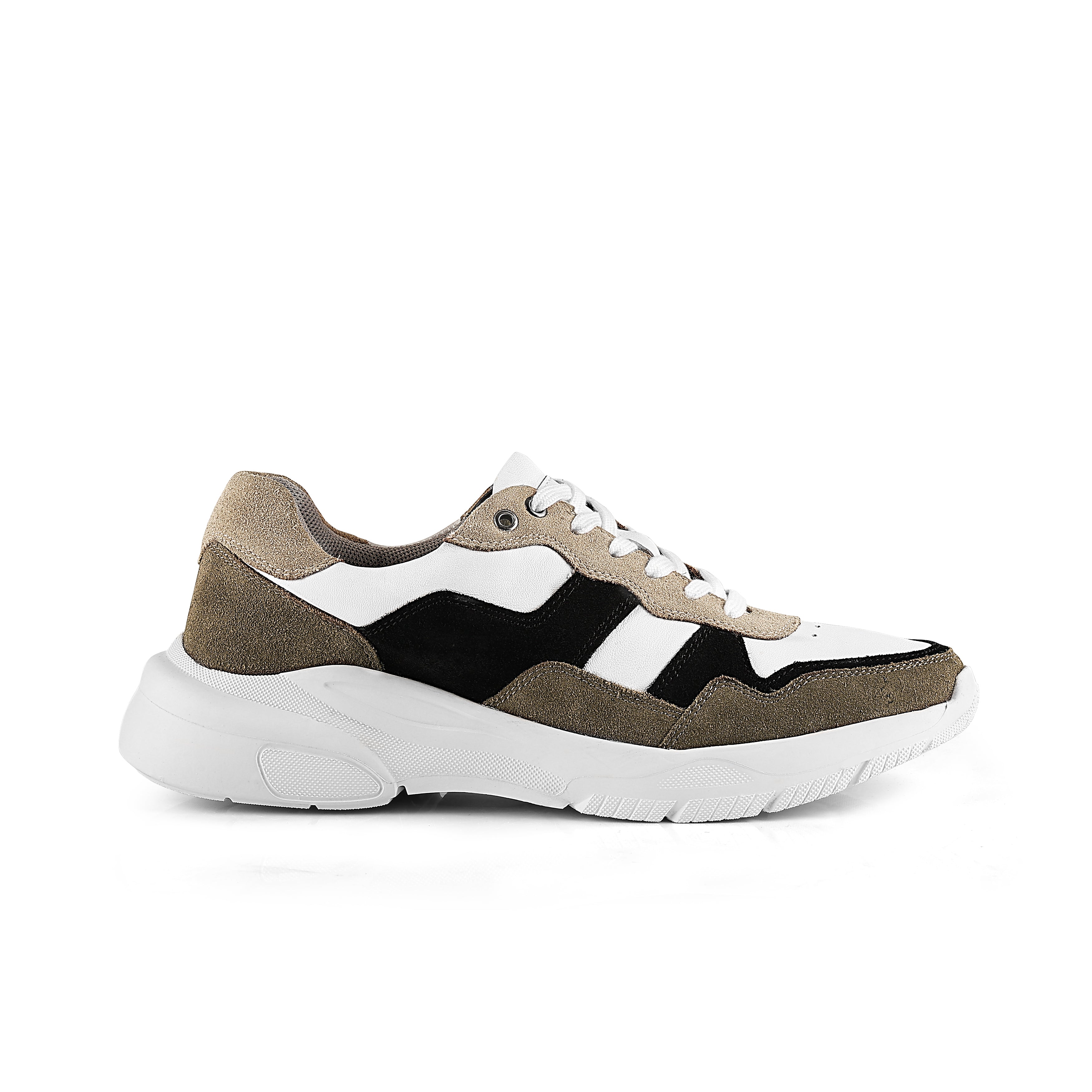 Finchley Suede Smart Casual Trainers - White Finchley Suede Smart Casual Trainers - White