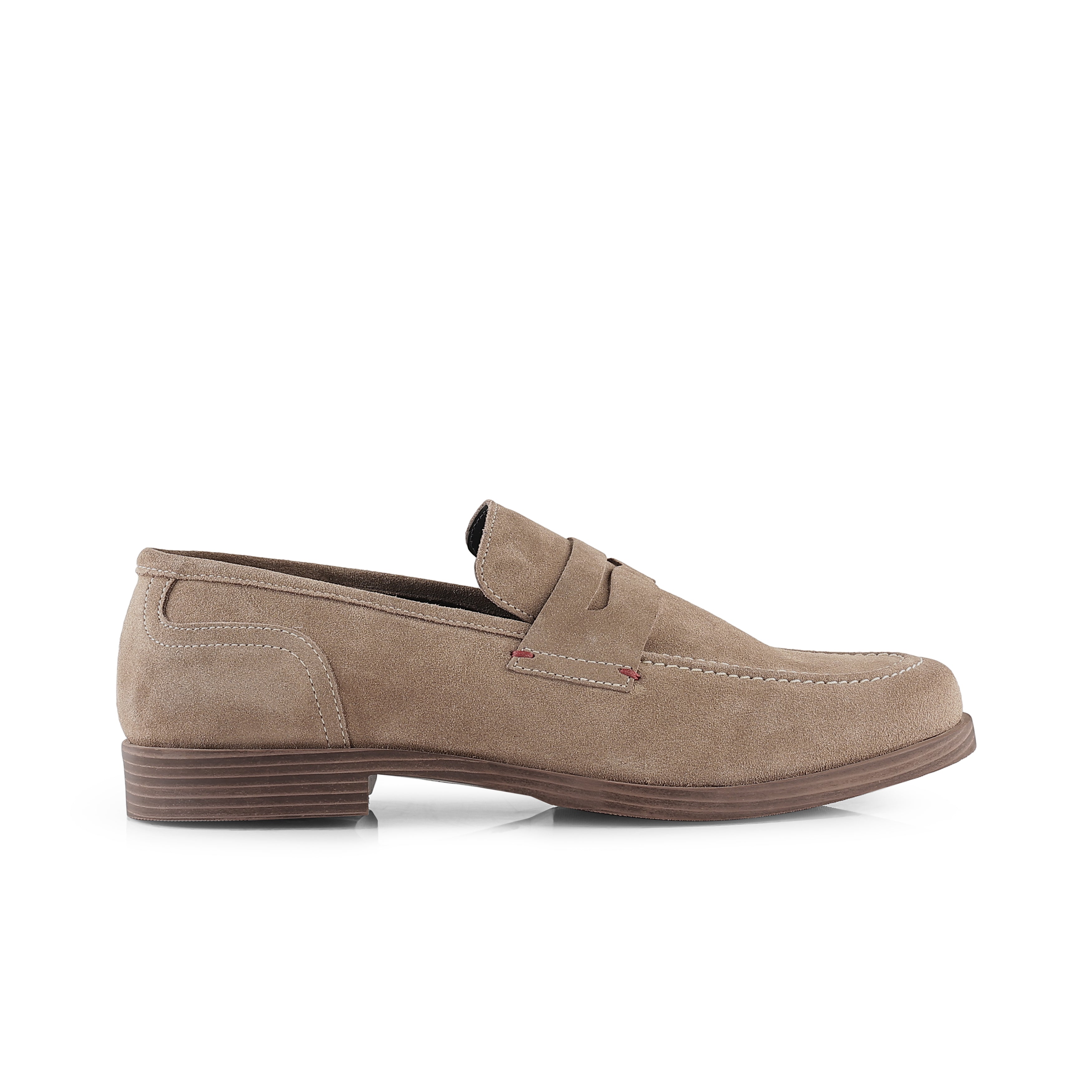 Woodley Suede Leather Penny Loafers - Taupe Woodley Suede Leather Penny Loafers - Taupe