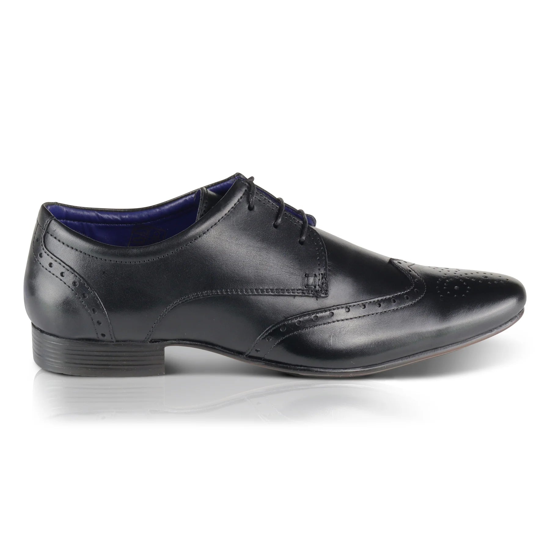 Fleet Leather Smart Formal Leather Brogue Shoes - Black Fleet Leather Smart Formal Leather Brogue Shoes - Black