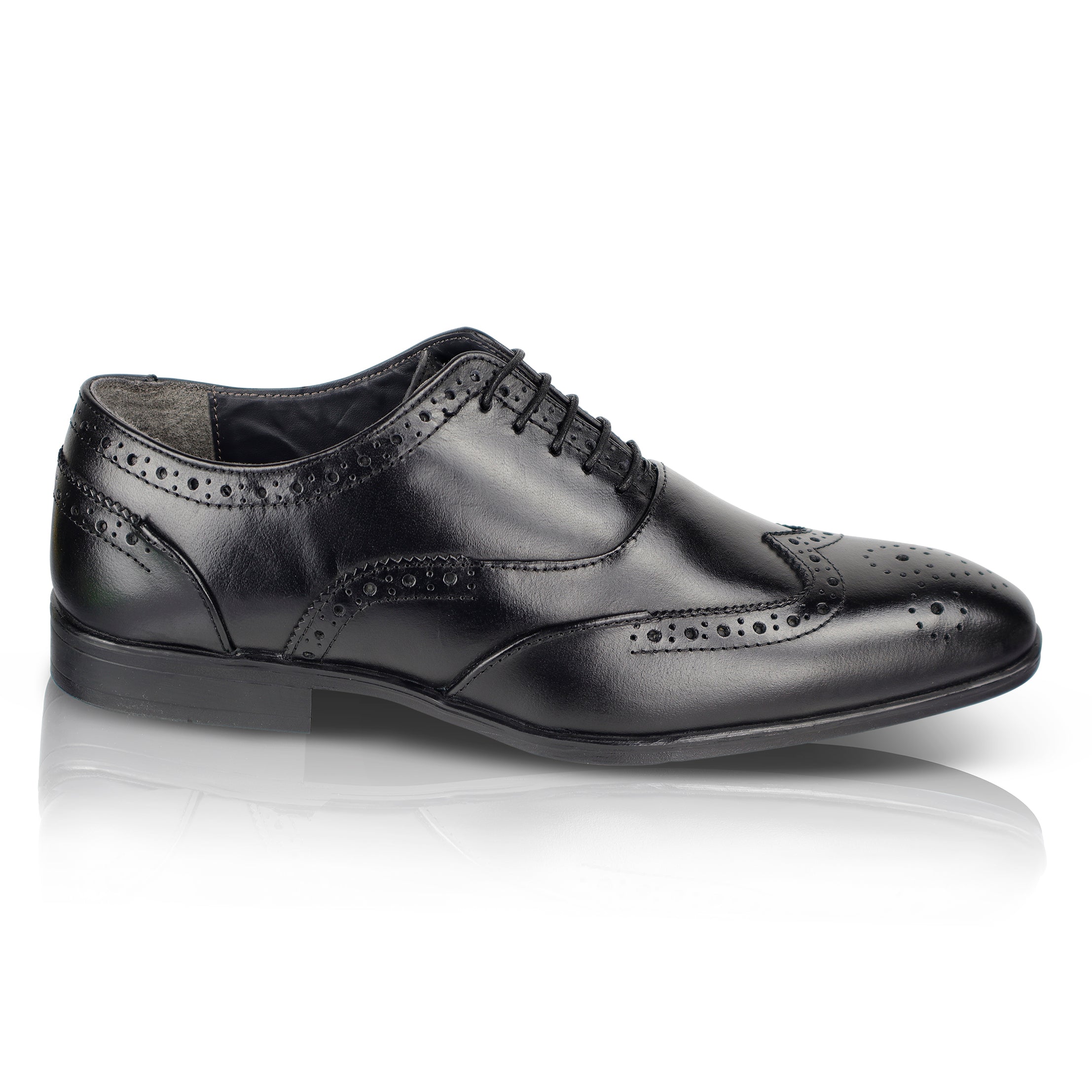Oxford Leather Brogue Oxfords Shoes - Black Oxford Leather Brogue Oxfords Shoes - Black