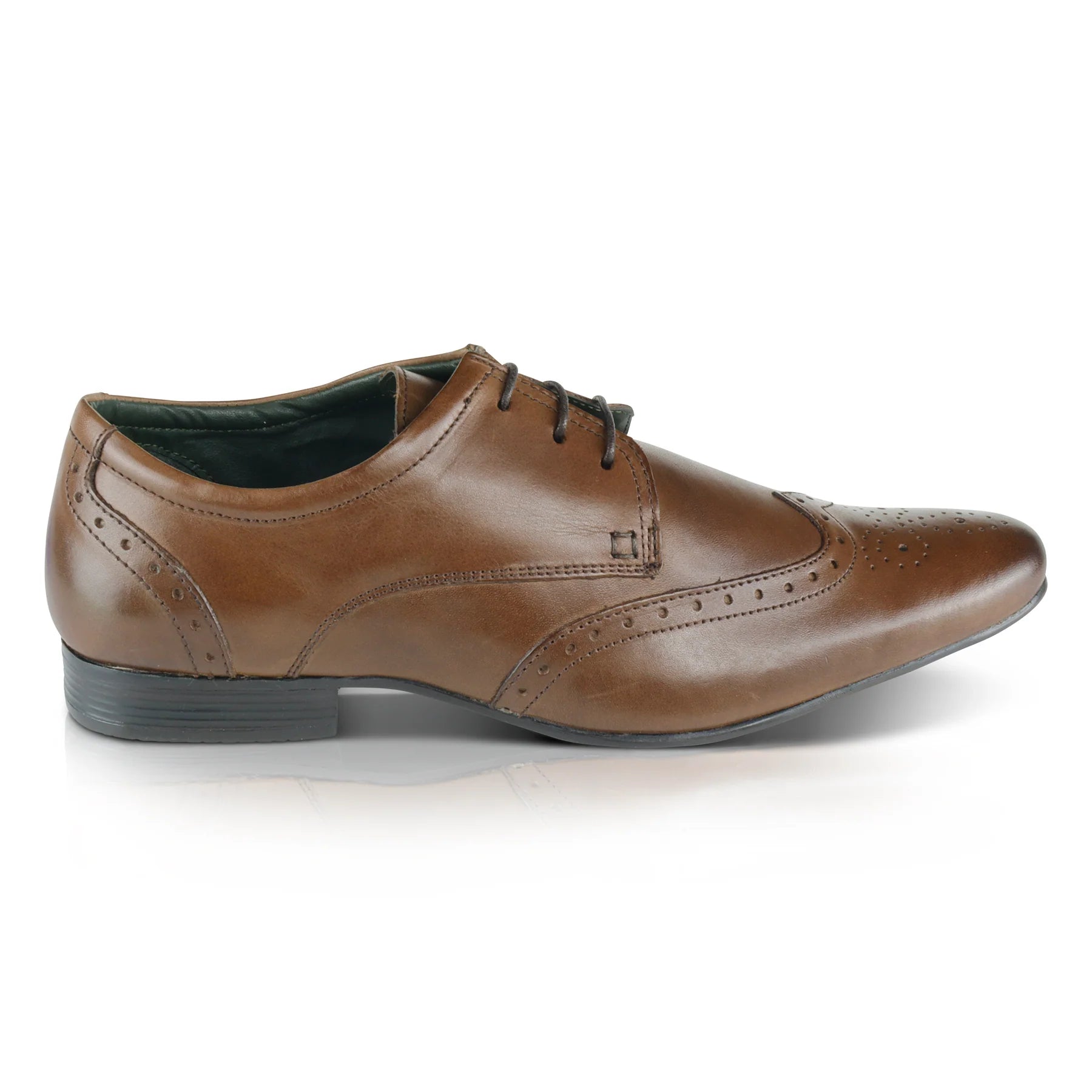 Fleet Leather Smart Formal Leather Brogue Shoes - Brown Fleet Leather Smart Formal Leather Brogue Shoes - Brown