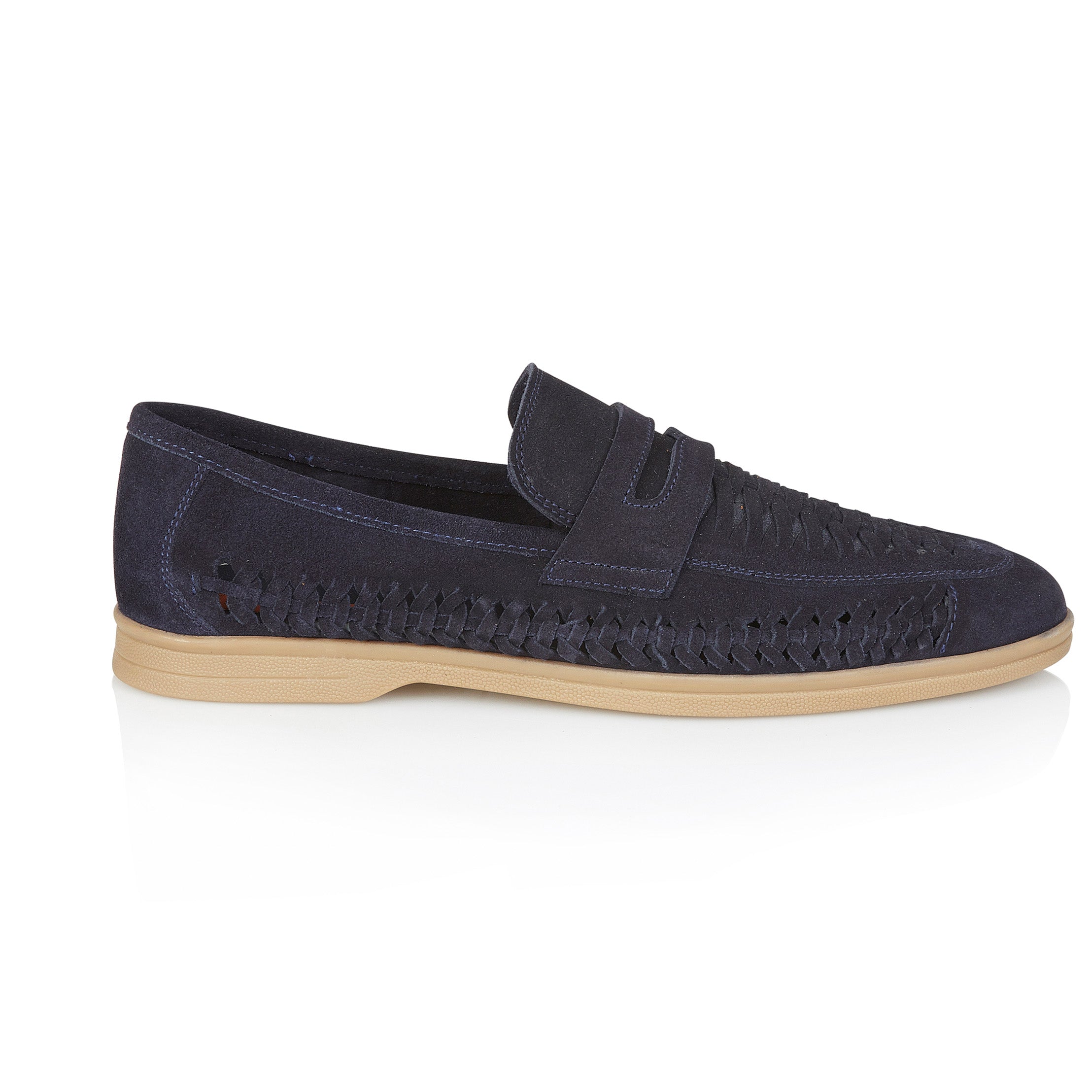 Perth Suede Leather Woven Loafers - Navy Perth Suede Leather Woven Loafers - Navy