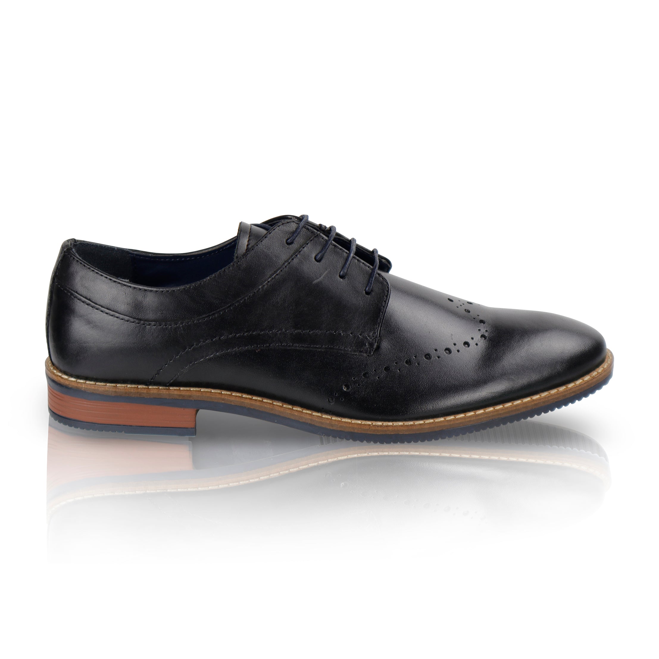 Herbie Leather Brogue Shoes  - Black Herbie Leather Brogue Shoes  - Black