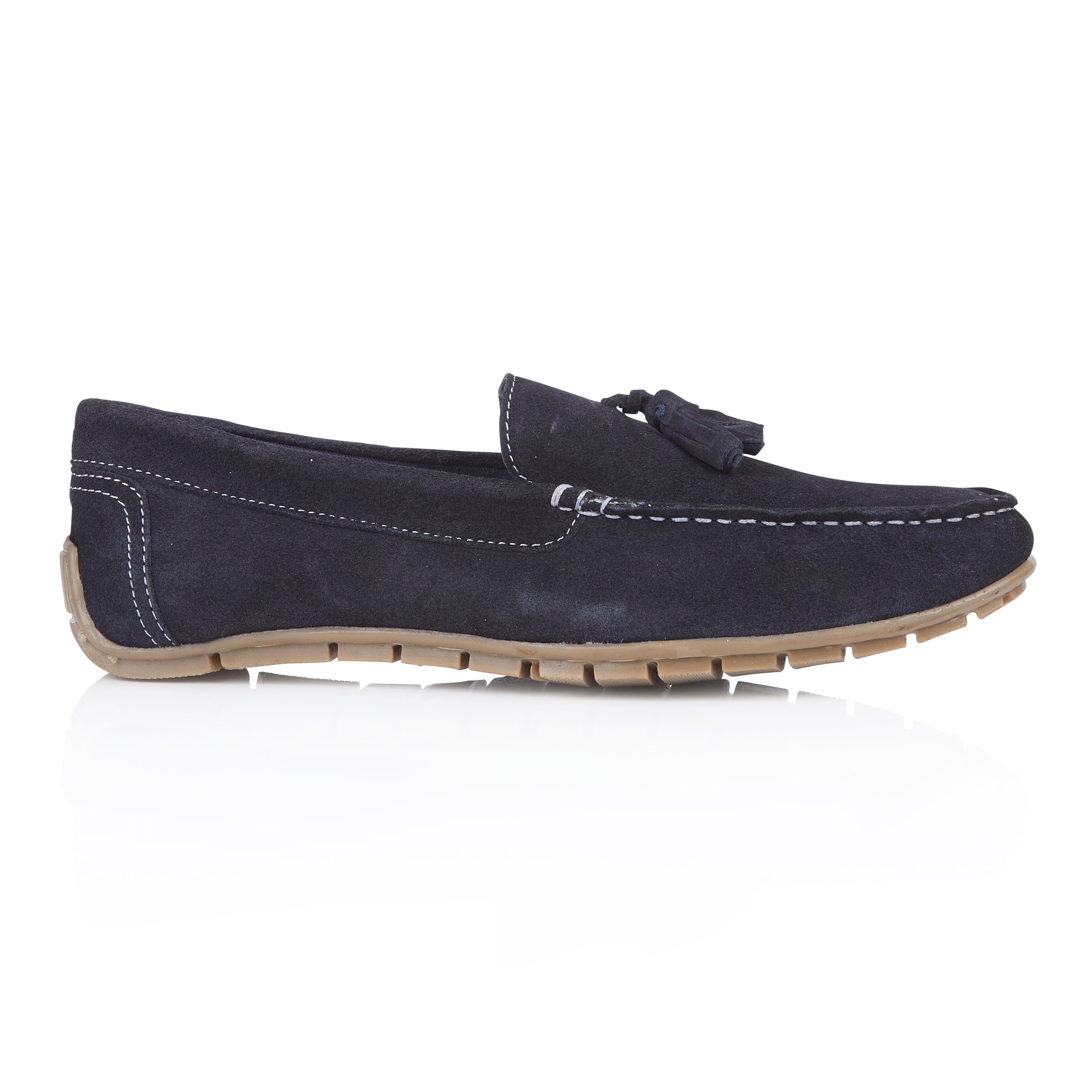 Monza Suede Leather Tassel Loafers - Blue Monza Suede Leather Tassel Loafers - Blue