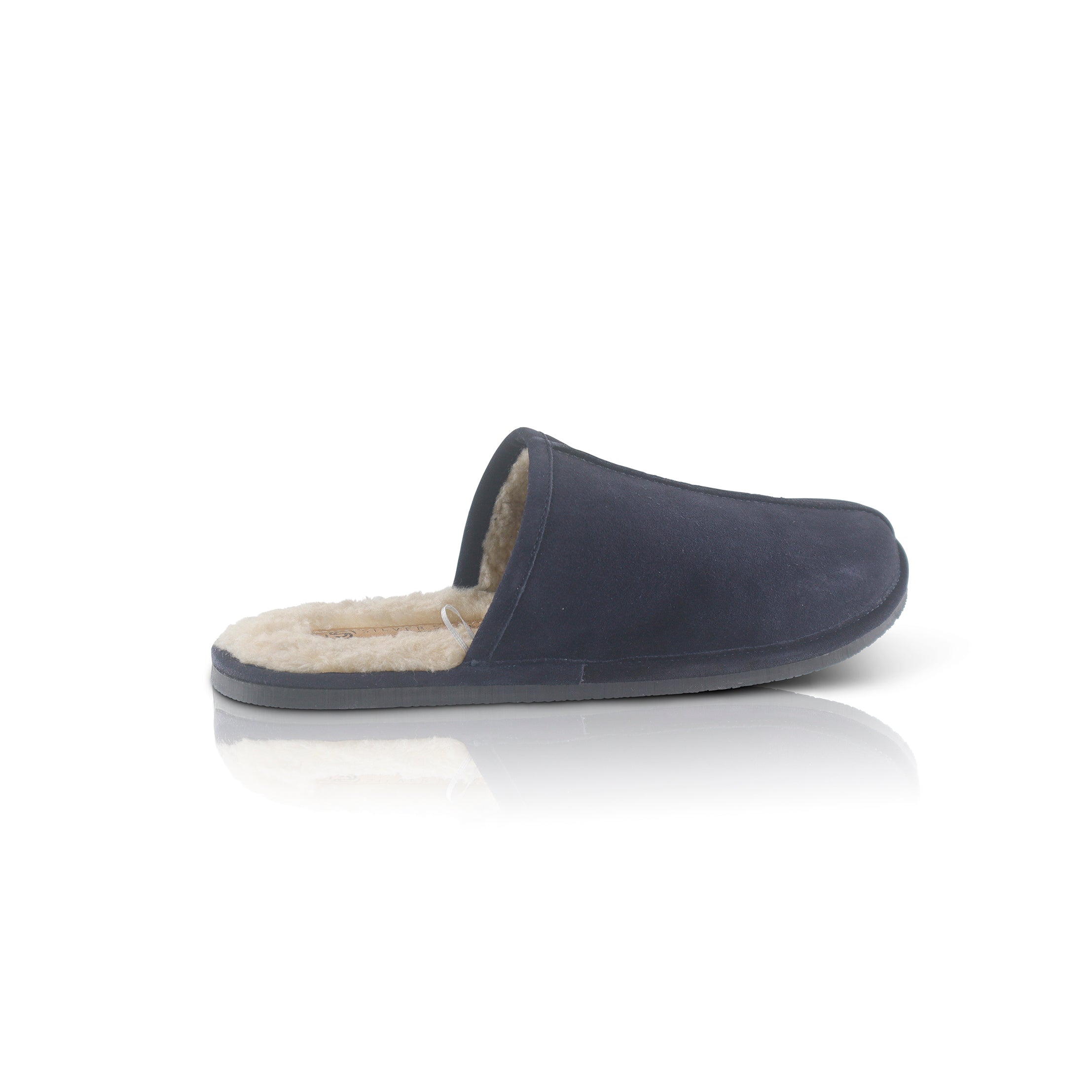Smithfield Suede Leather Slippers - Navy Smithfield Suede Leather Slippers - Navy