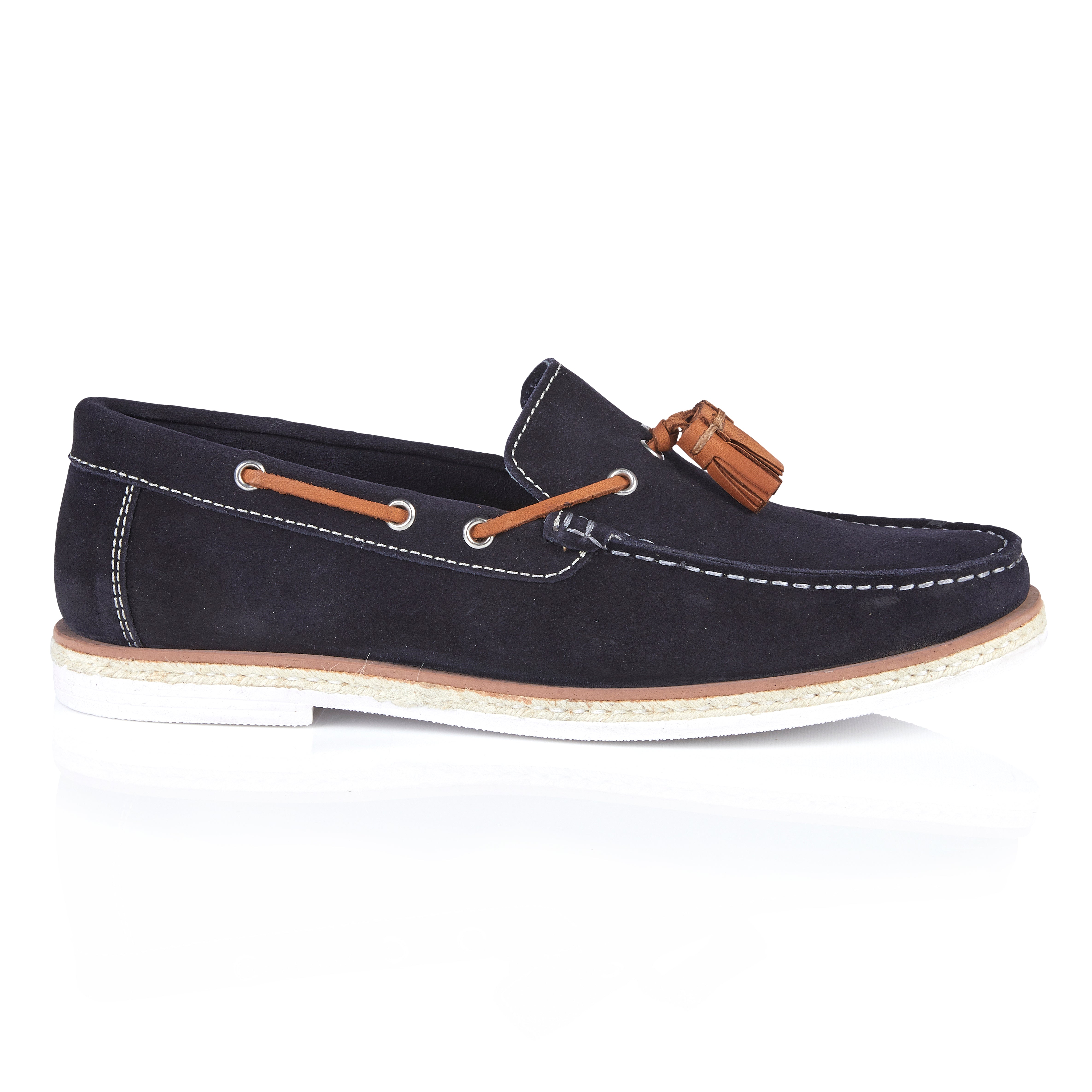 Milford Suede Leather Tassel Loafers - Navy Milford Suede Leather Tassel Loafers - Navy