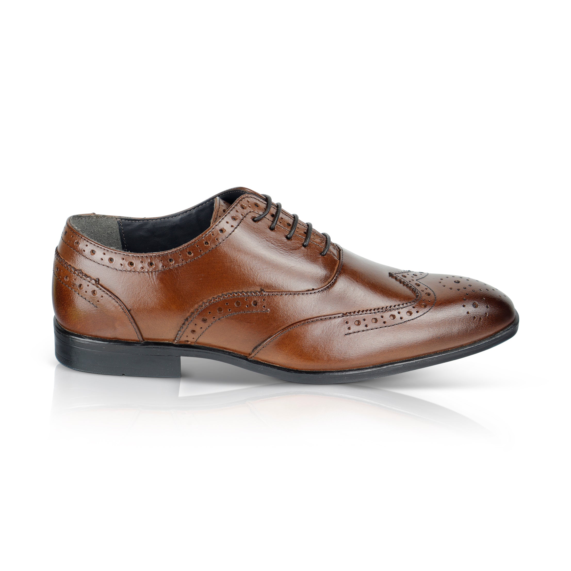 Oxford Leather Brogue Oxfords Shoes - Brown Oxford Leather Brogue Oxfords Shoes - Brown