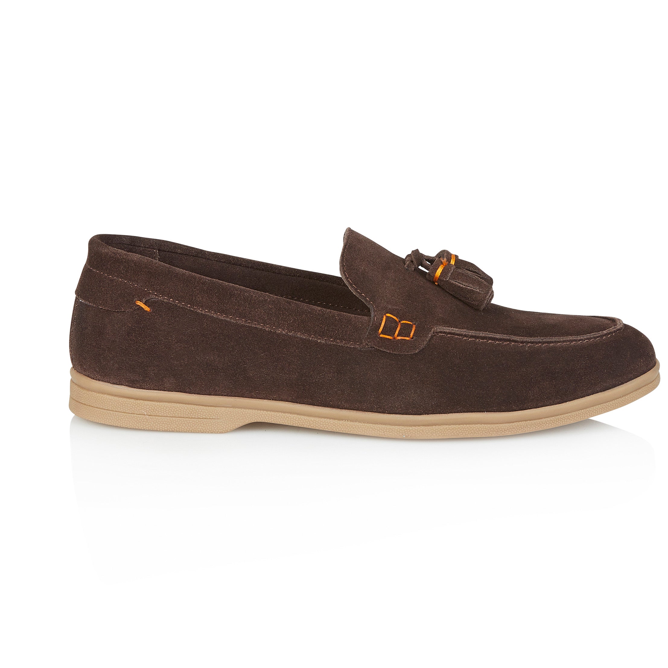 Wembley Suede Leather Tassel Loafers - Brown Wembley Suede Leather Tassel Loafers - Brown
