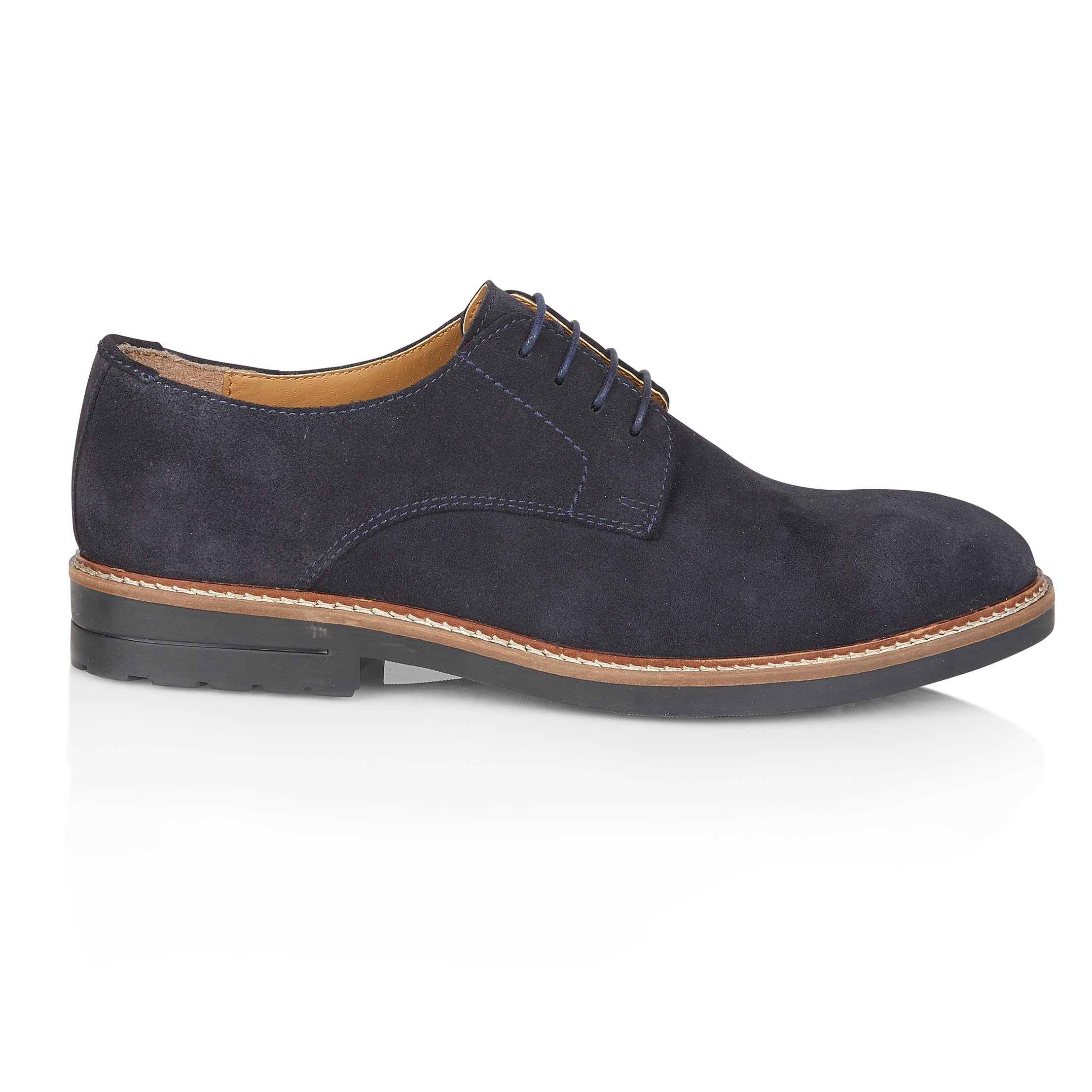 Sydenham Suede Leather Smart Casual Brogue Shoes - Navy Sydenham Suede Leather Smart Casual Brogue Shoes - Navy