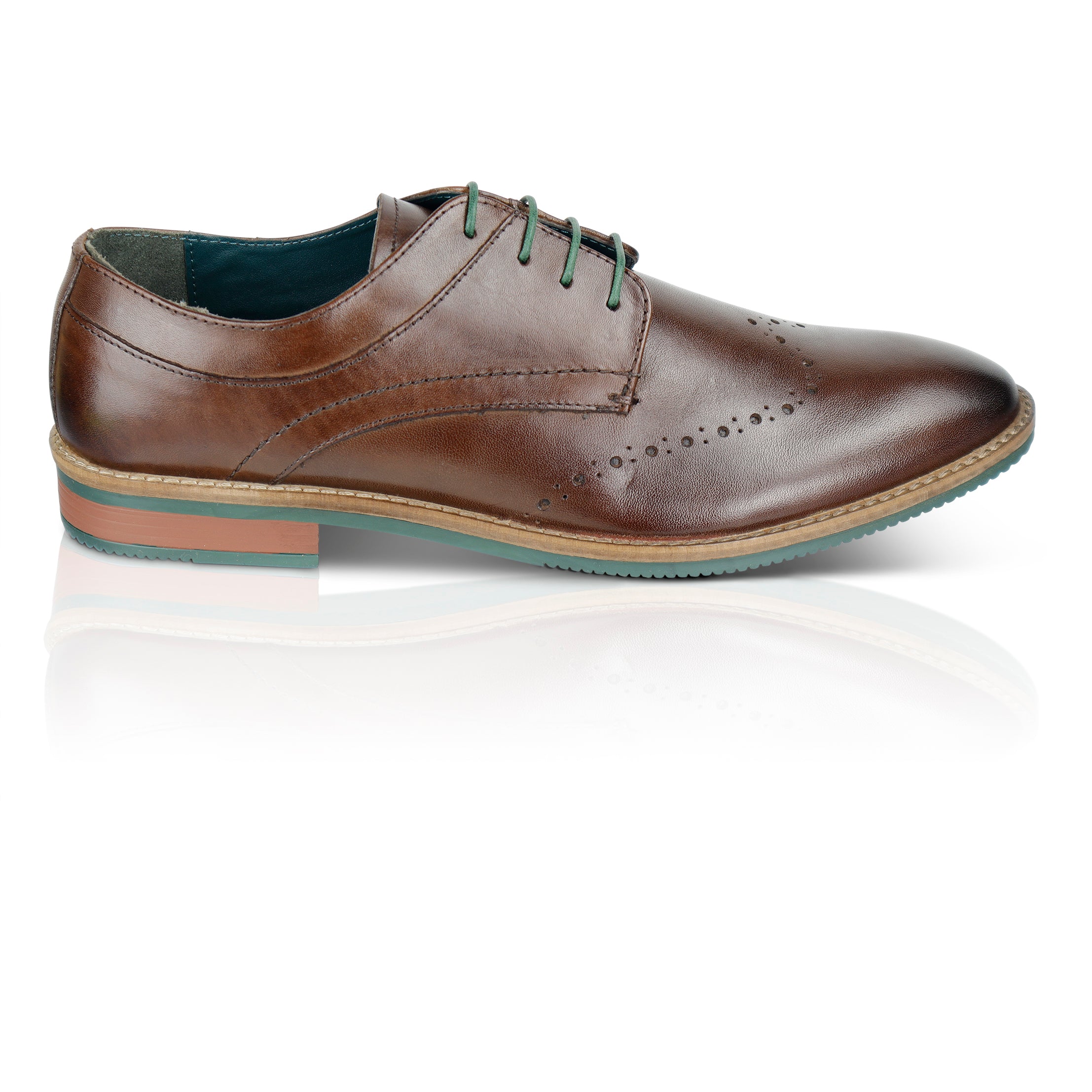 Herbie Leather Brogue Shoes  - Brown Herbie Leather Brogue Shoes  - Brown