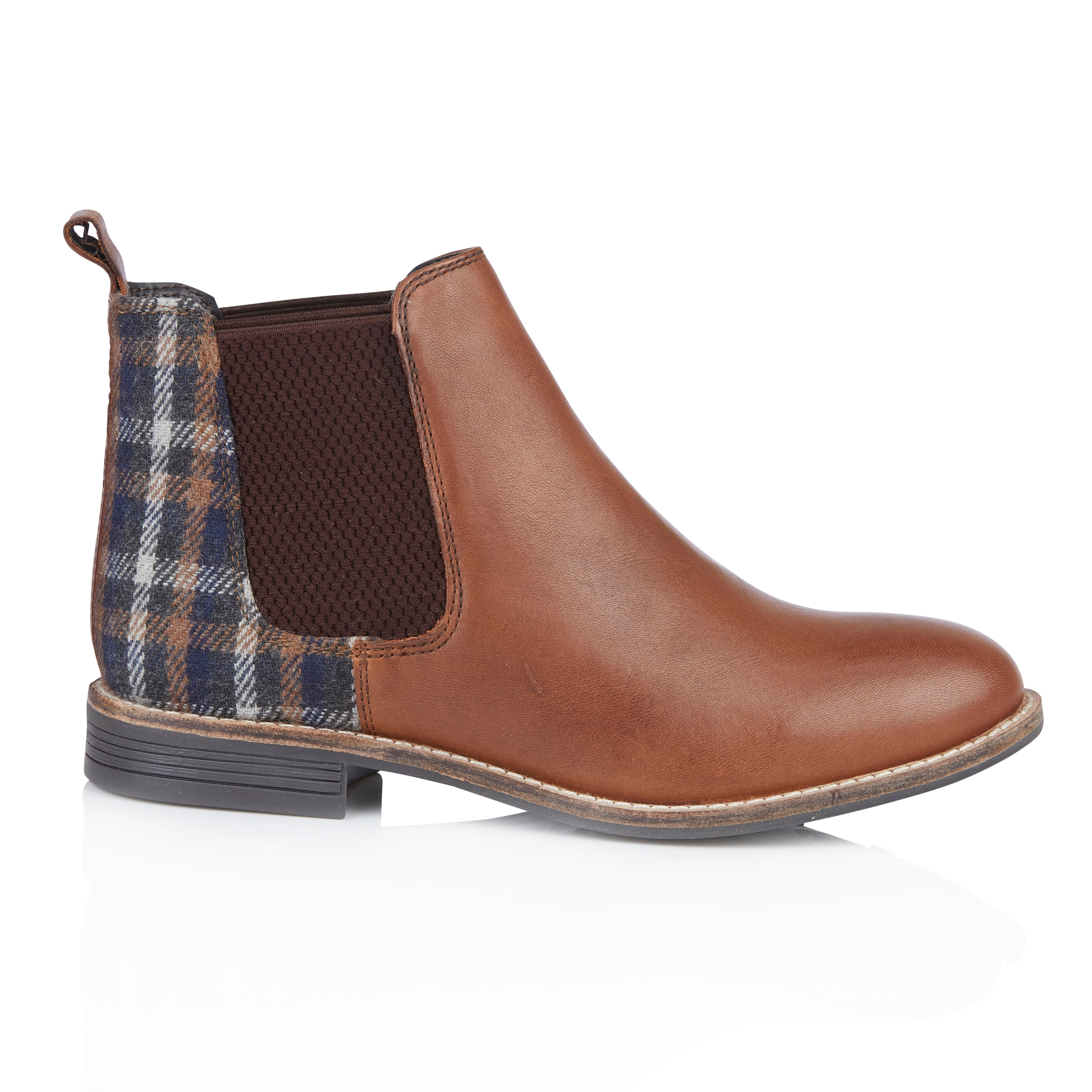 Sadie Leather Chelsea Boots - Tan Tweed Sadie Leather Chelsea Boots - Tan Tweed