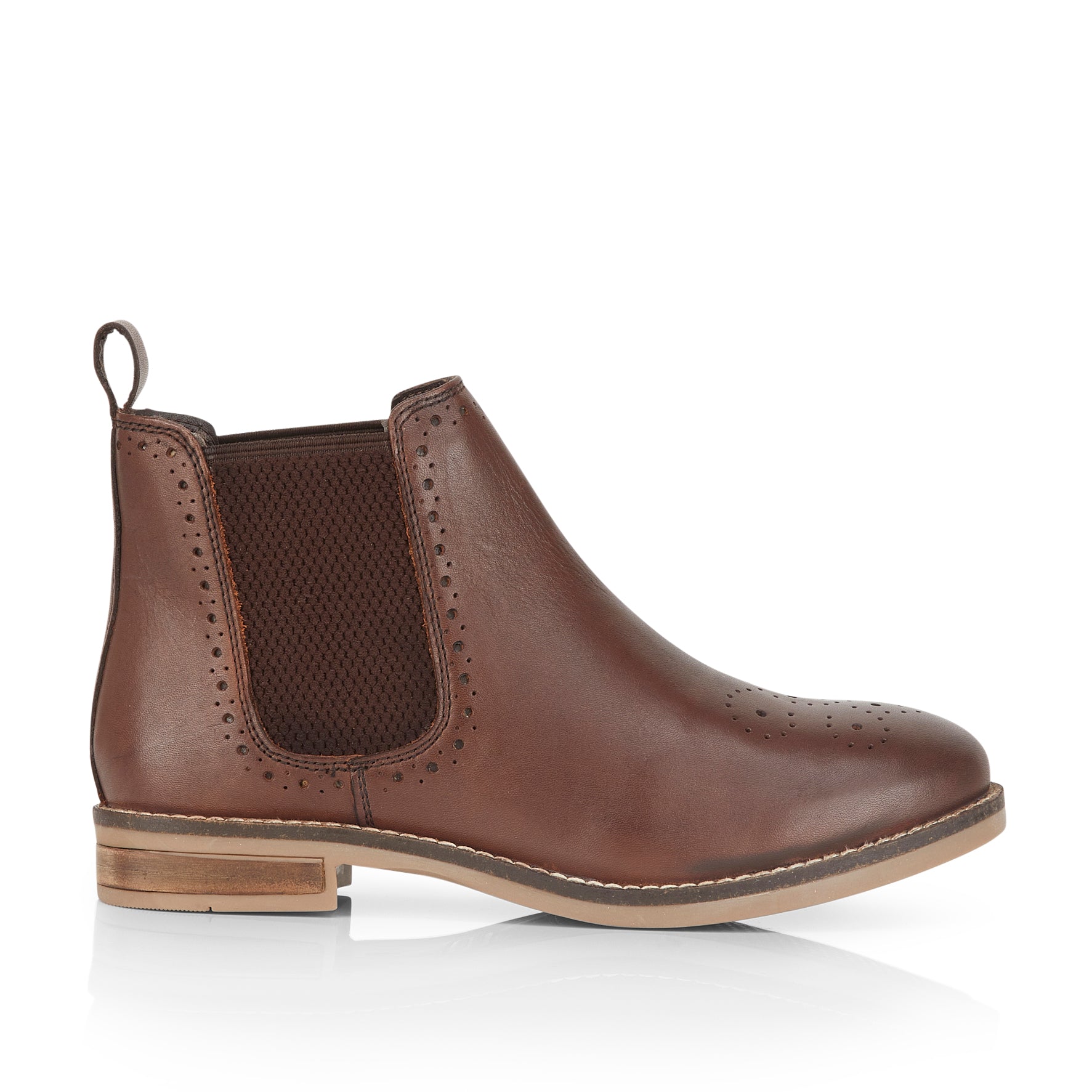 Zoey Leather Brogue Boots- Brown Zoey Leather Brogue Boots- Brown