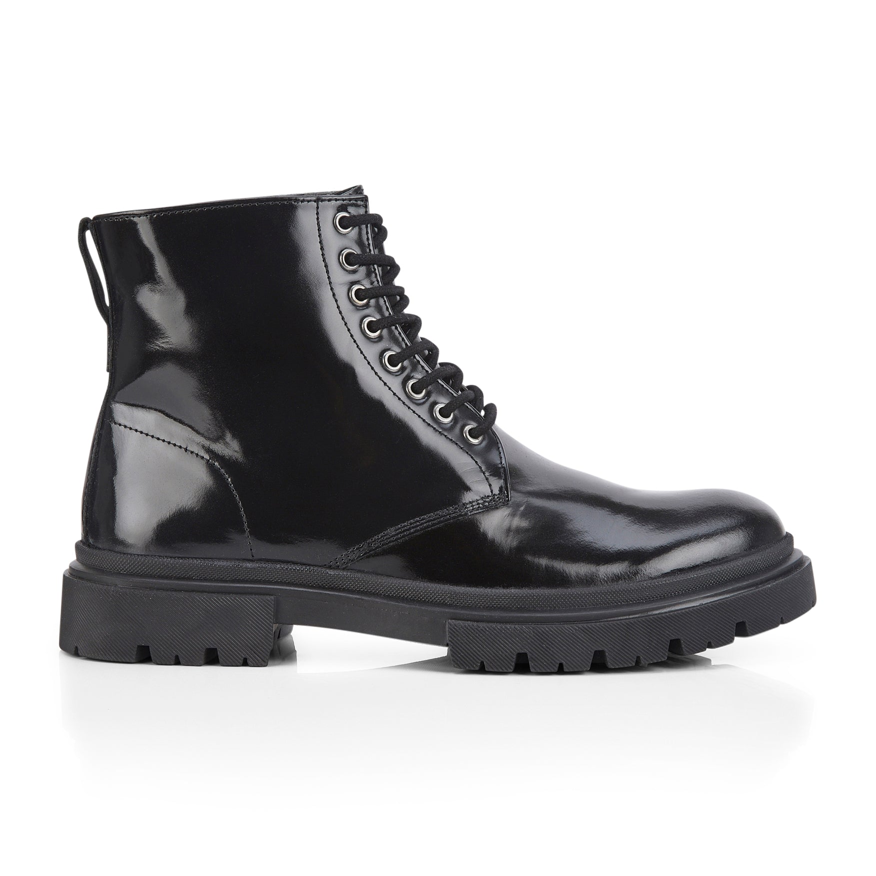 Greenwich Patent Leather Lace up Boots - Black Greenwich Patent Leather Lace up Boots - Black