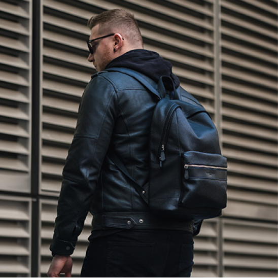Sergio Leather Backpacks - Black Sergio Leather Backpacks - Black