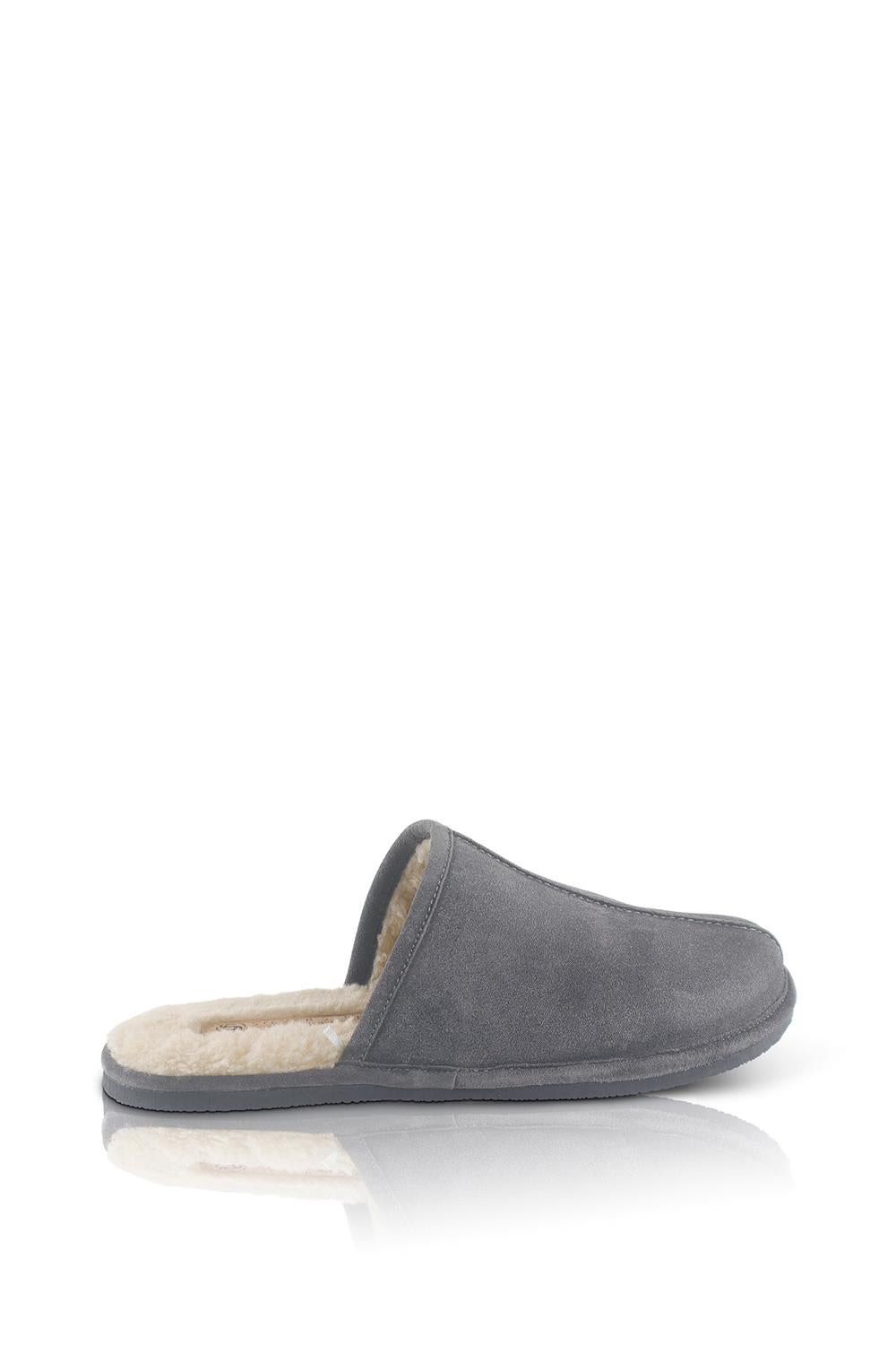 Smithfield Suede Leather Slippers - Grey Smithfield Suede Leather Slippers - Grey