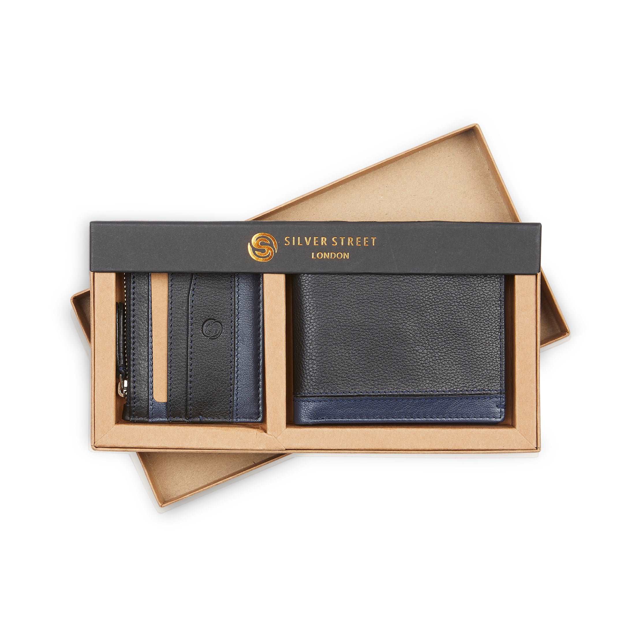 Turin Leather Wallet & Cardholder Giftset - Blue Turin Leather Wallet & Cardholder Giftset - Blue