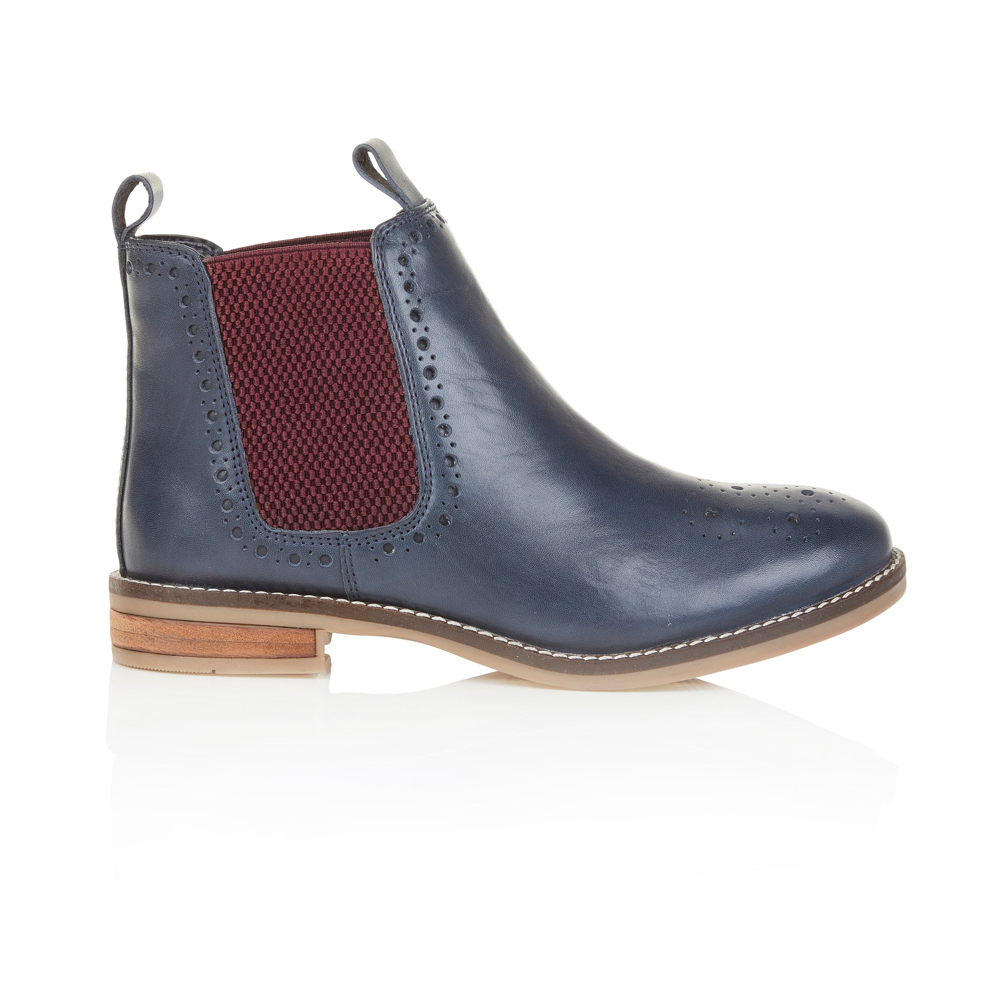 Zoey Leather Brogue Boots - Blue Zoey Leather Brogue Boots - Blue