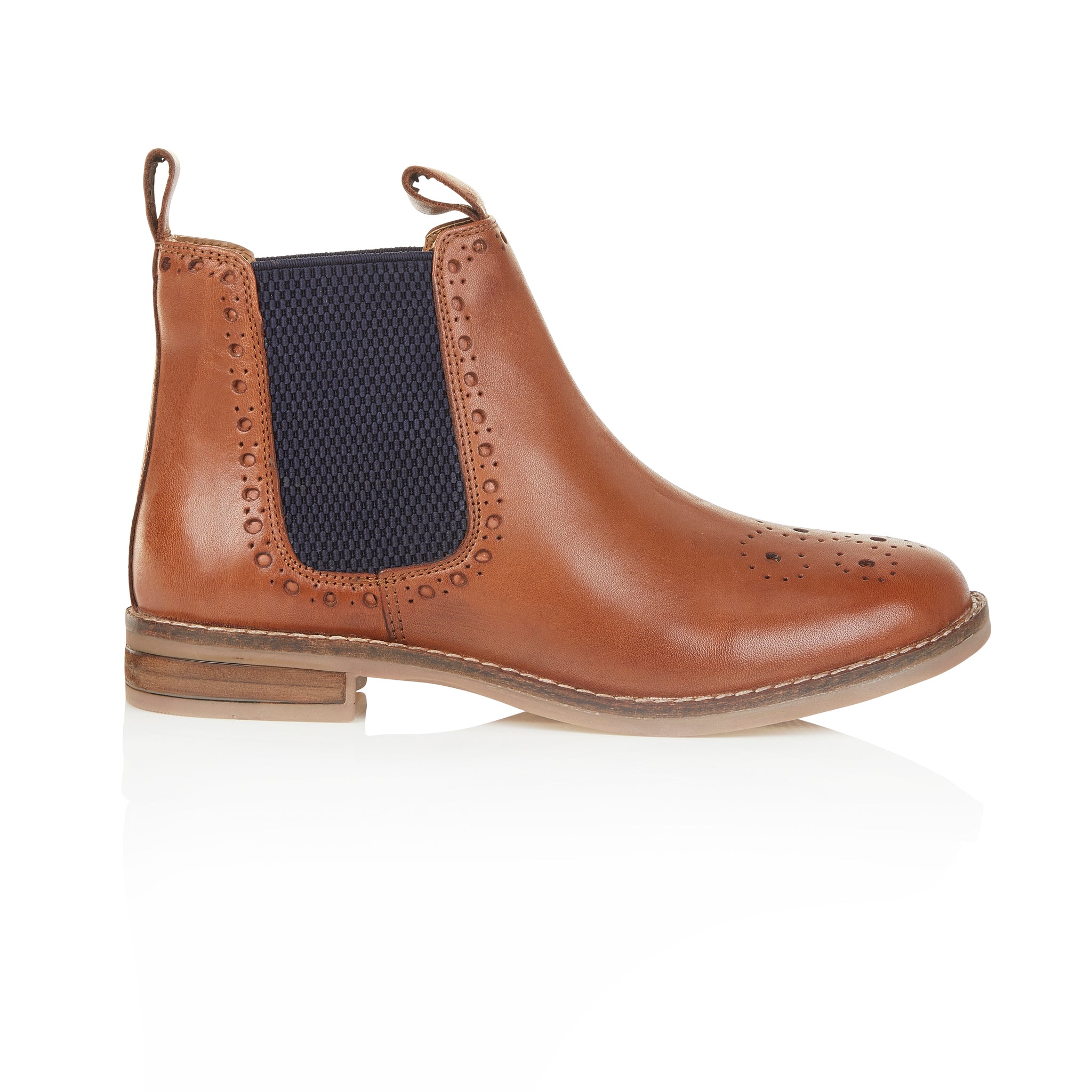 Zoey Leather Brogue Boots- Tan Zoey Leather Brogue Boots- Tan