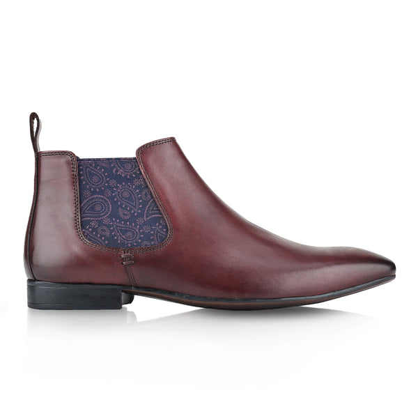 Silver Street London Carnaby Chelsea Boots Men\'s Size 9 Bordeaux Red Paisley Silver Street London Men main image 2
