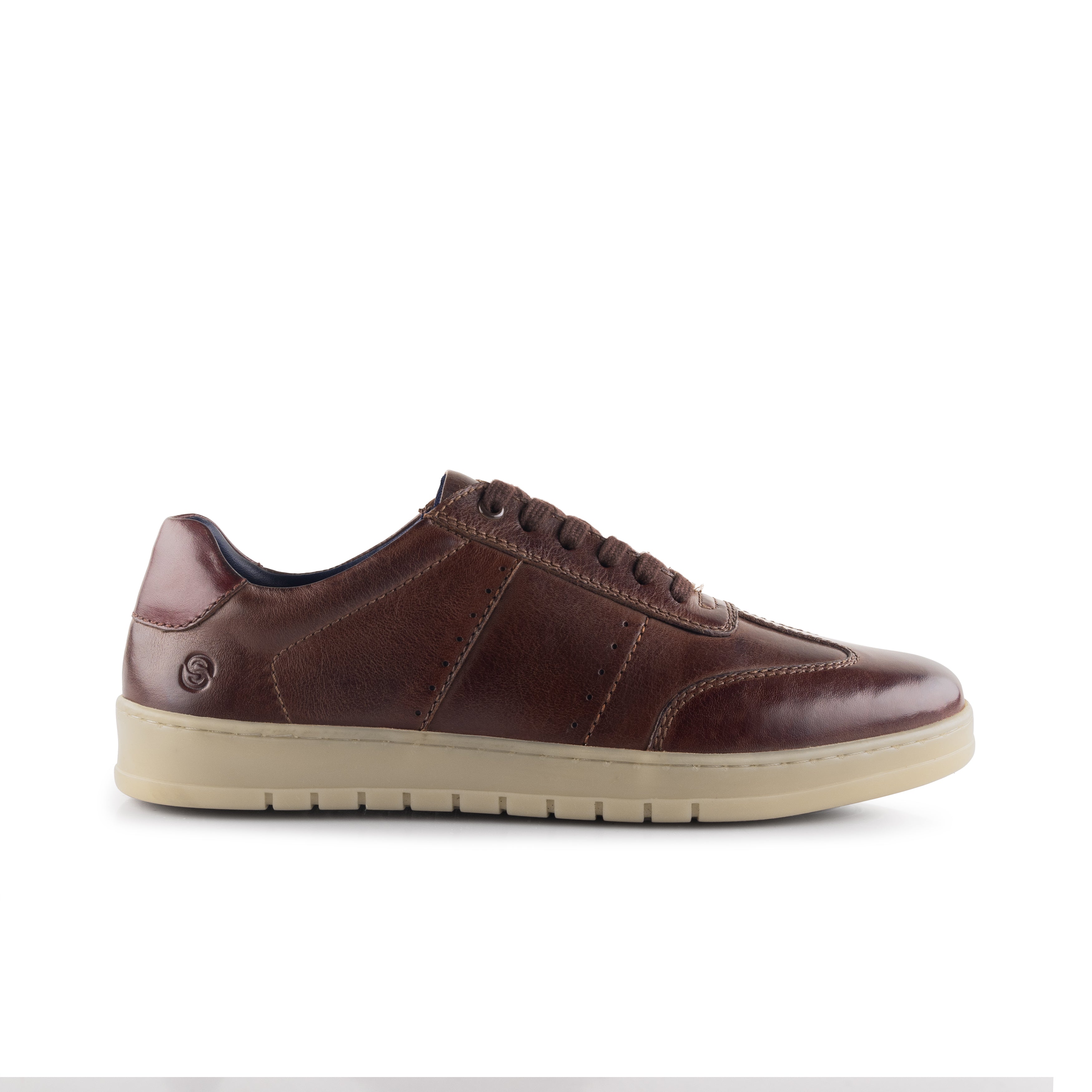 Marco Leather Smart Casual Trainers - Brown
