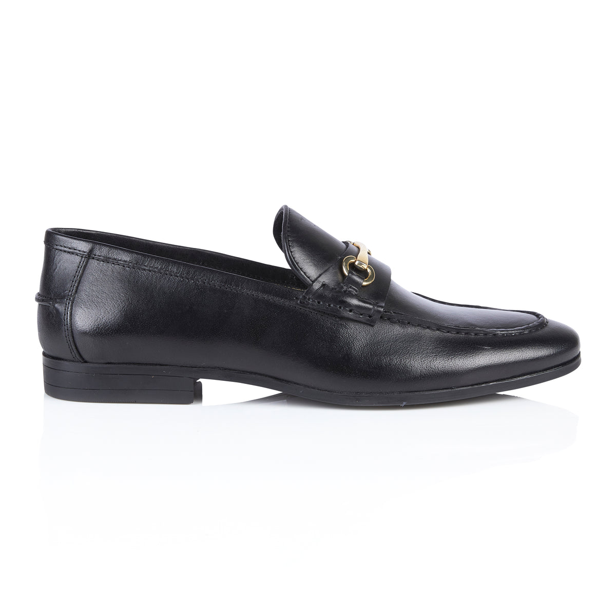 Richmond Black Loafers with Elegant Metal Detail Womens Black Slip On Loafers - Richmond | Handcrafted in  main image 4