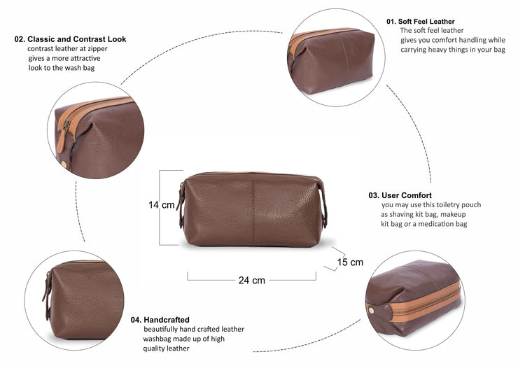 Barcelo Leather Wash bag