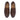 Top angle view of men’s brown leather penny loafers