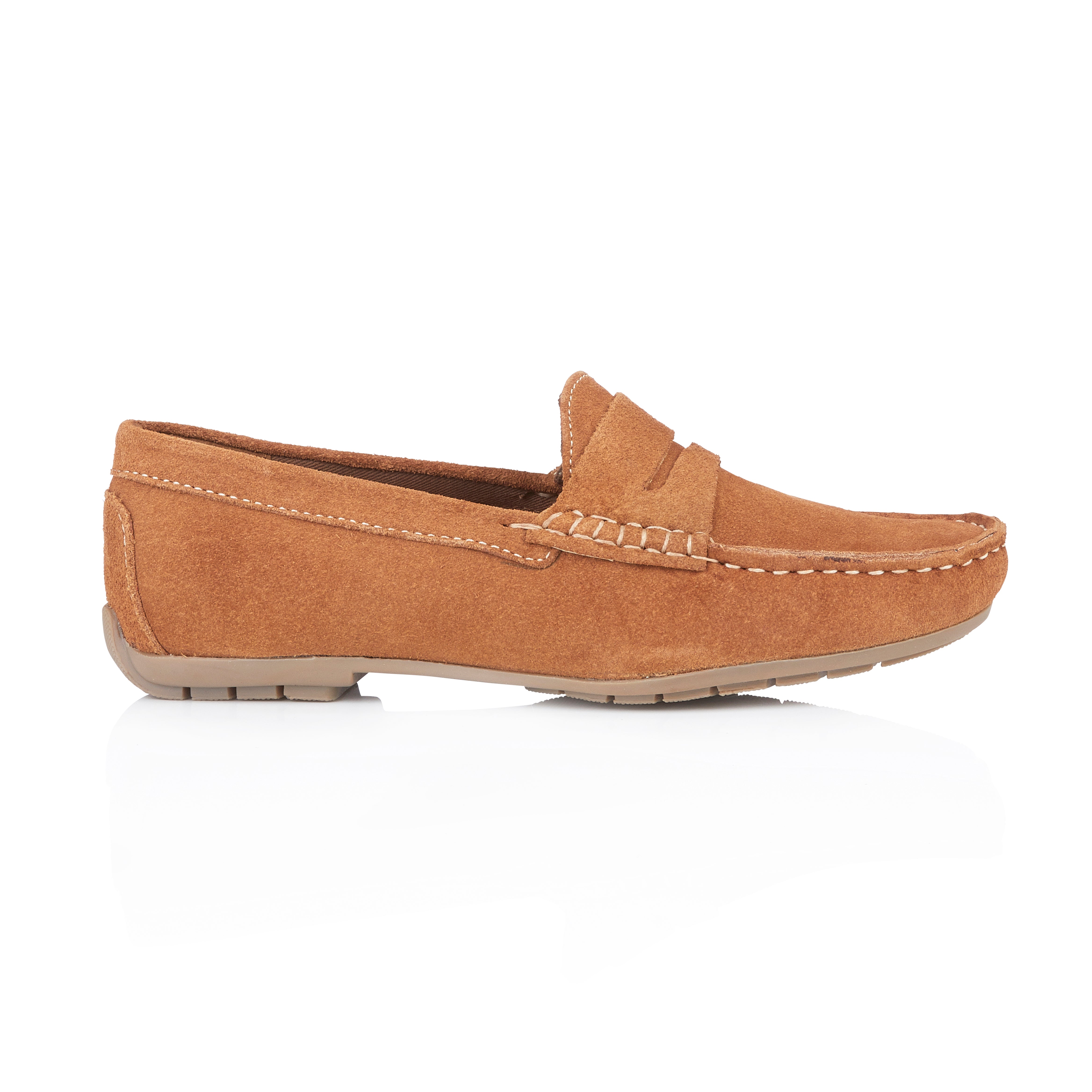 Danielle Suede Leather Driving Loafers- Tan