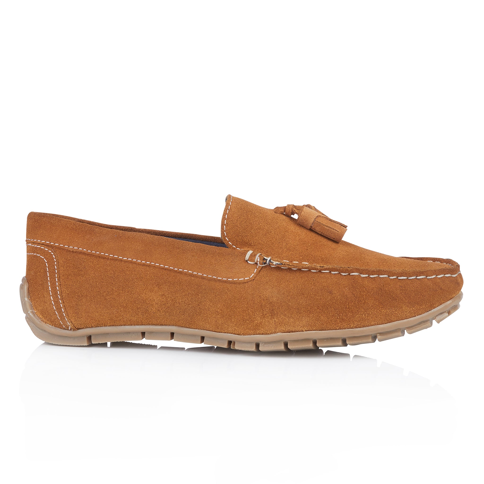 Monza Suede Leather Tassel Loafers - Tan