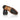 Durable sole detail of black leather double monk shoes for men