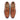 Pair of Flint tan leather brogue derby shoes for men displayed from angled perspective