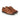 Front angle view of Flint leather brogue derby shoes in tan for formal and smart-casual wear