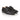 Front angle view of Flint leather brogue derby shoes in black for formal and smart-casual wear