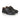 Close-up texture of premium black leather used in men’s derby shoes