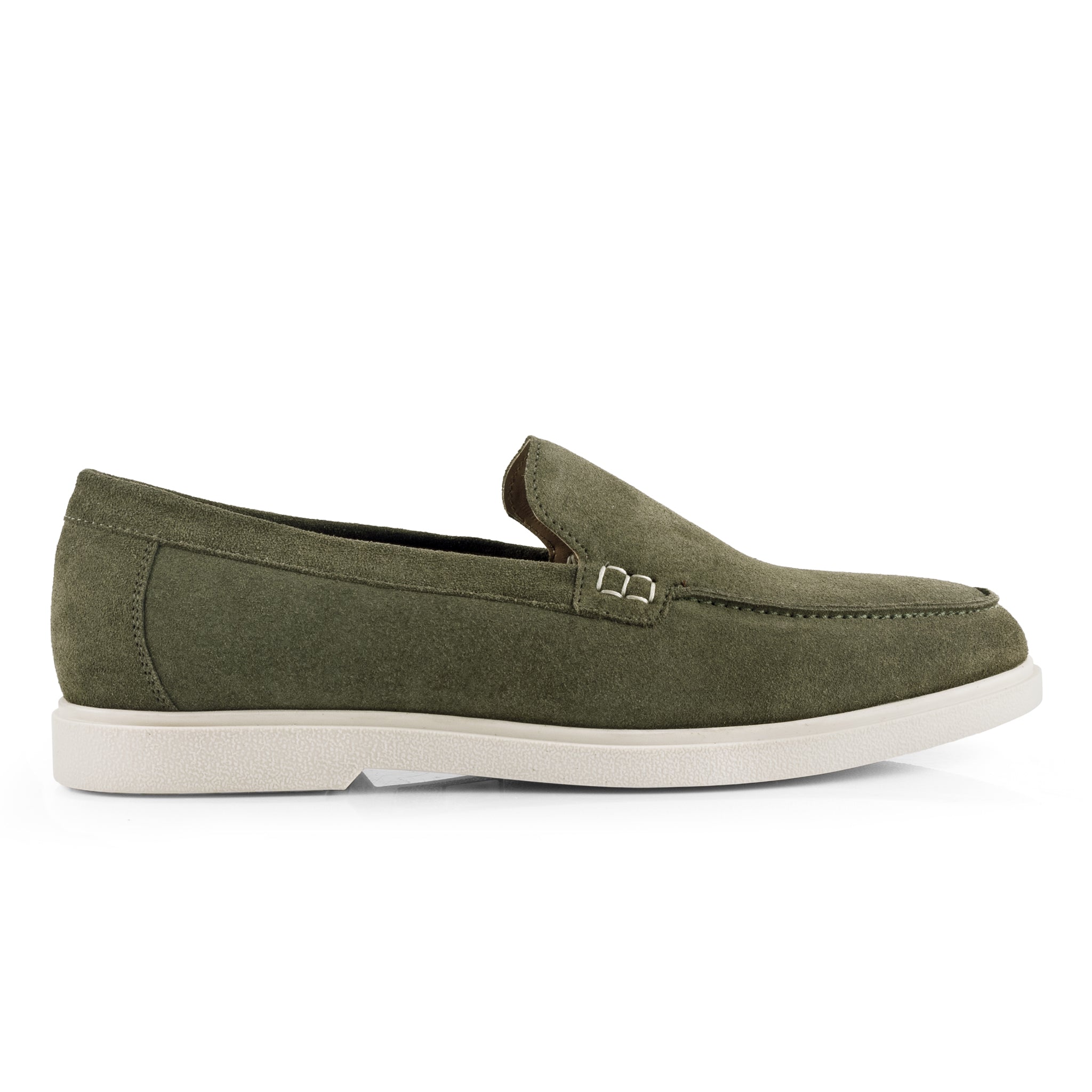 San Mauro Suede Leather Apron Loafers - Green