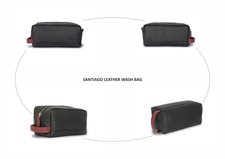 Santiago Leather Wash bag