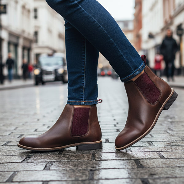 Sadie Leather Chelsea Boots - Brown display picture 1