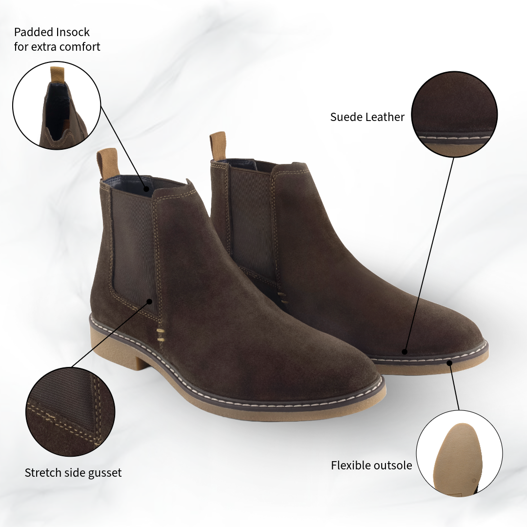 Silver Street London Bottines Chelsea Homme Pimlico – Daim Décontracté Élégant, Confort Quotidien